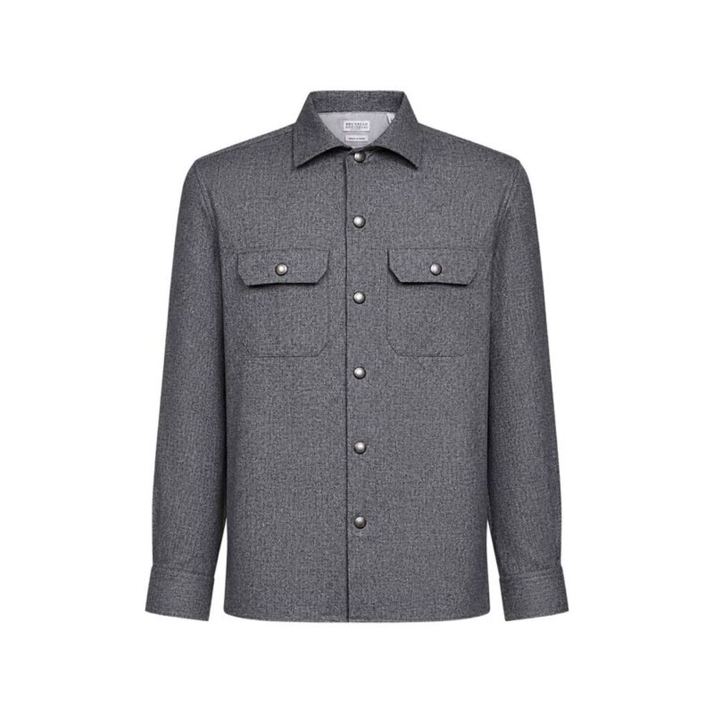 Brunello Cucinelli Men Wool Shirt